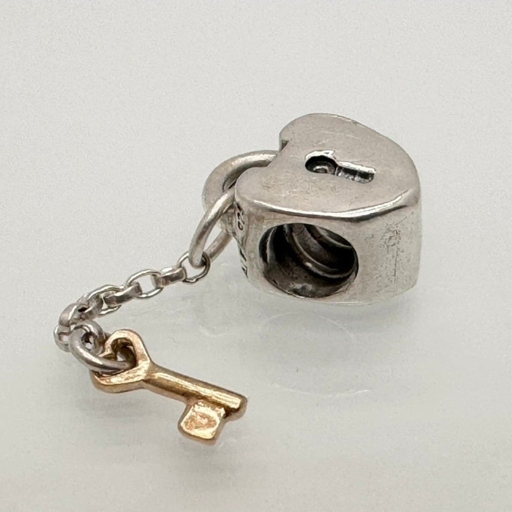 Pandora Key To My Heart with 14k Gold Key Accent Retired Original Charm